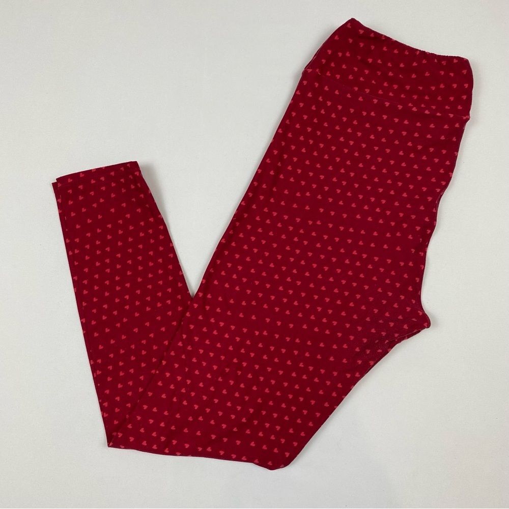 LuLaRoe Red Heart‎ Leggings Tall & Curvy